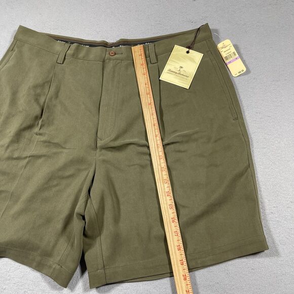 Tommy Bahama Shorts Men 38 Olive Green 100%‎ Silk Pleated Front Casual NWT - Picture 2 of 11